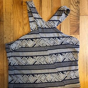 Navy blue and white tank top